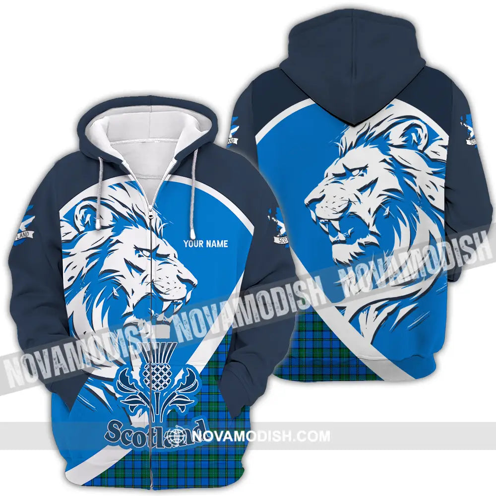 Unisex Shirt - Custom Text Shirt Scotland Shirt Zipper Hoodie / S T-shirt