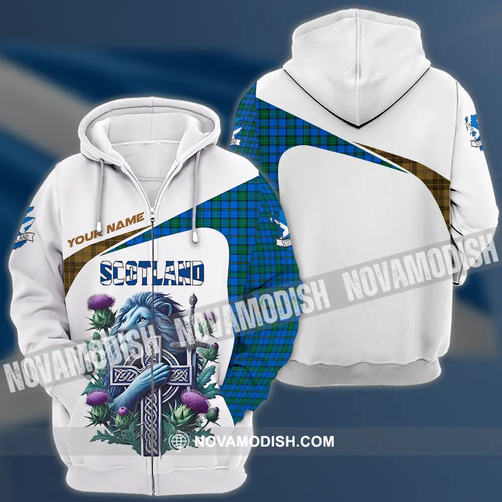 Unisex Shirt - Custom Text Shirt Scotland Shirt Zipper Hoodie / S T-shirt