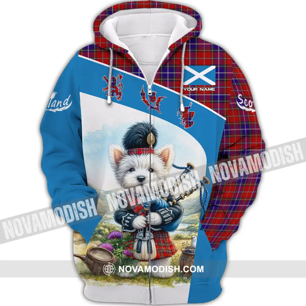 Unisex Shirt - Custom Text Shirt Scotland Shirt Zipper Hoodie / S T-shirt