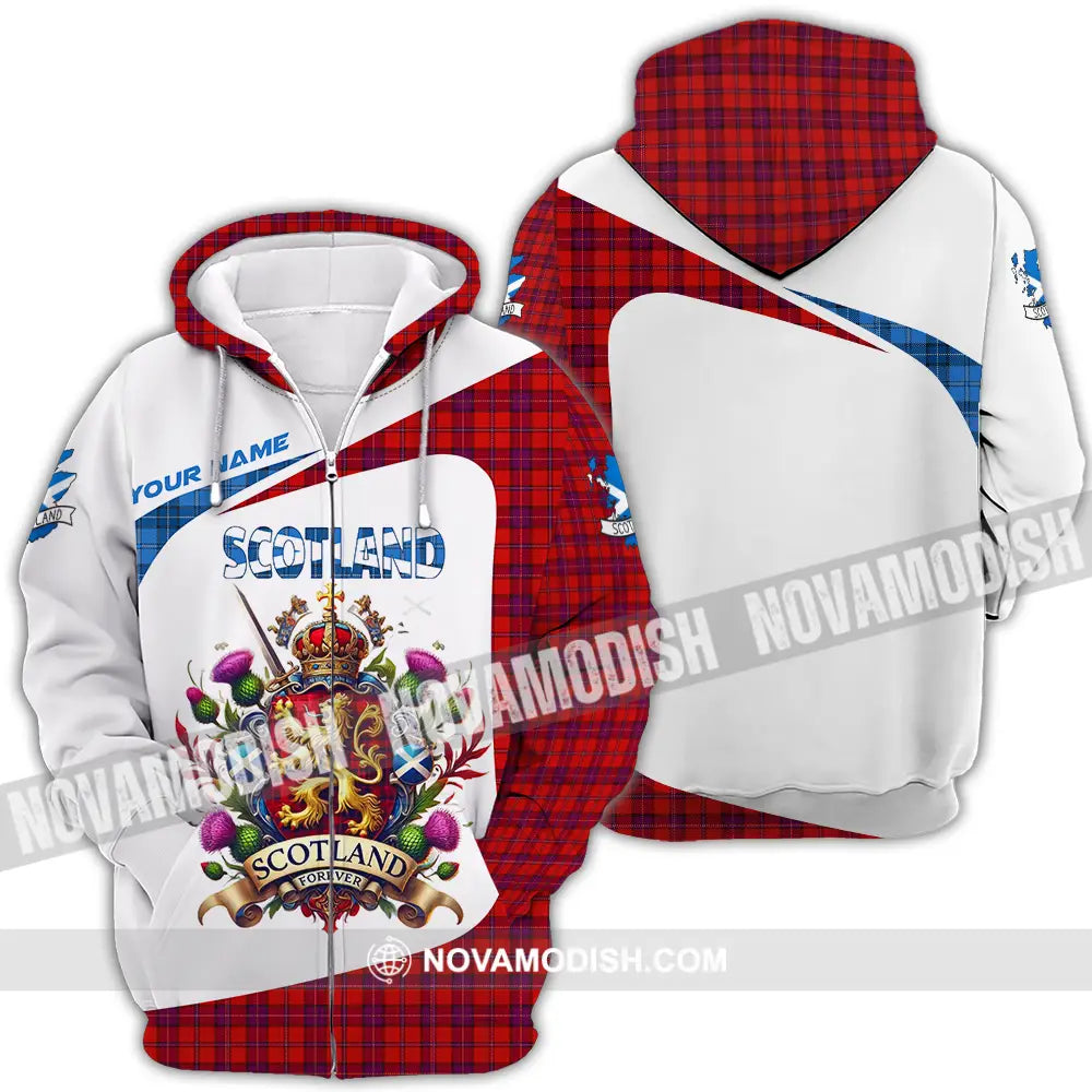 Unisex Shirt - Custom Text Shirt Scotland Shirt Zipper Hoodie / S T-shirt