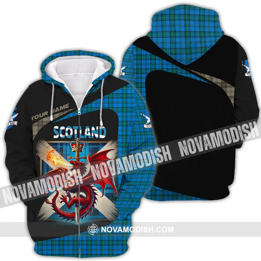 Unisex Shirt - Custom Text Shirt Scotland Shirt Zipper Hoodie / S T-shirt