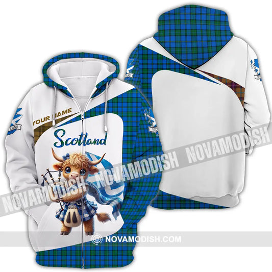 Unisex Shirt - Custom Text Scotland Zipper Hoodie / S T-Shirt