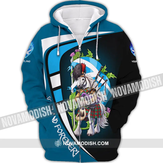Unisex Shirt - Custom Text Shirt Scotland Shirt Zipper Hoodie / S T-shirt