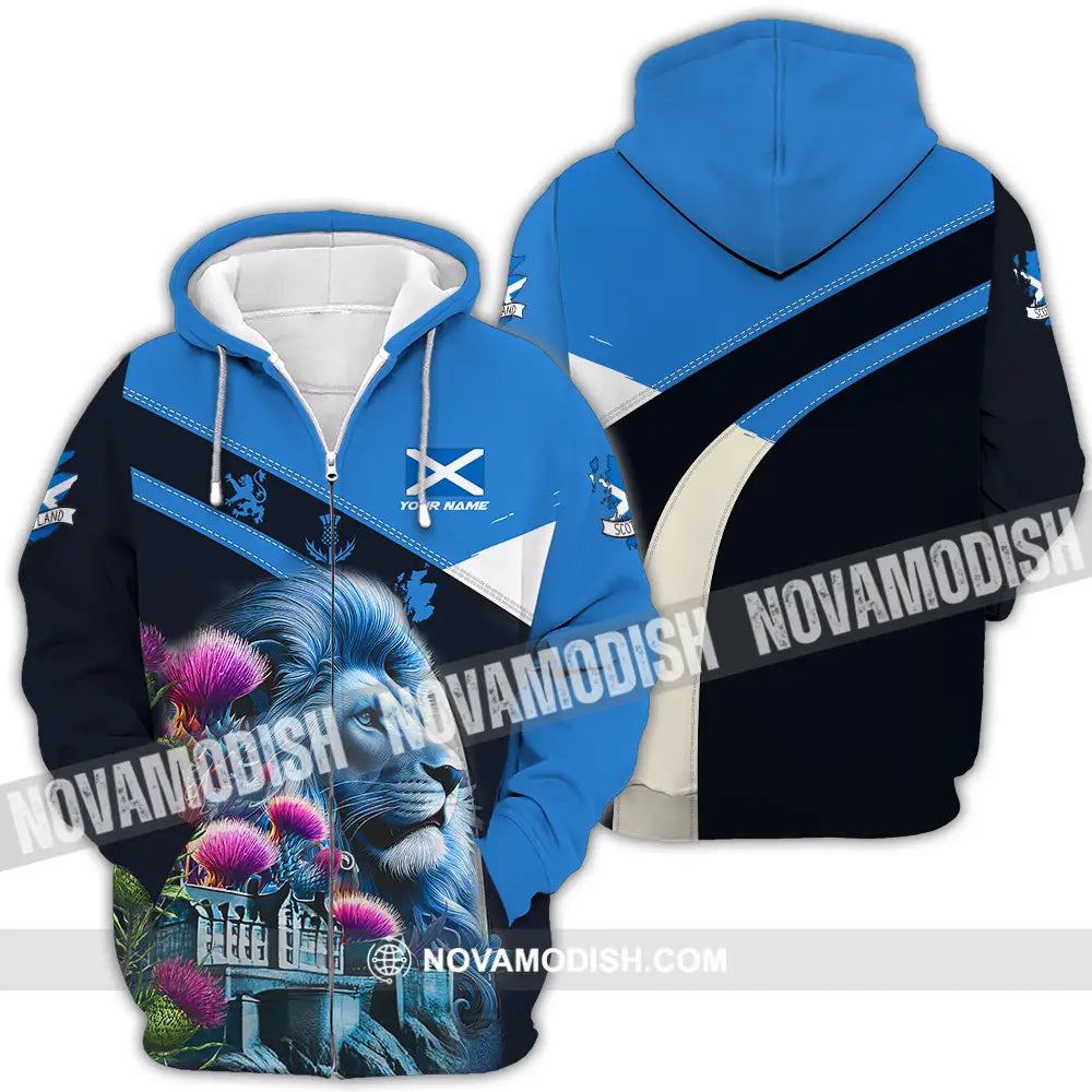Unisex Shirt - Custom Text Shirt Scotland Shirt Zipper Hoodie / S T-shirt