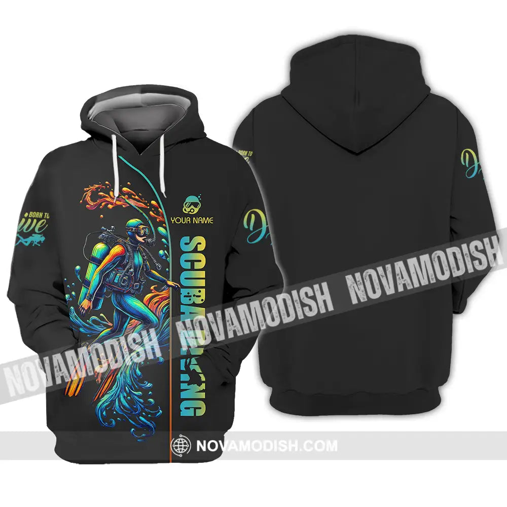 Unisex Shirt - Custom Text Shirt Scuba Diving Hoodie / S T-shirt