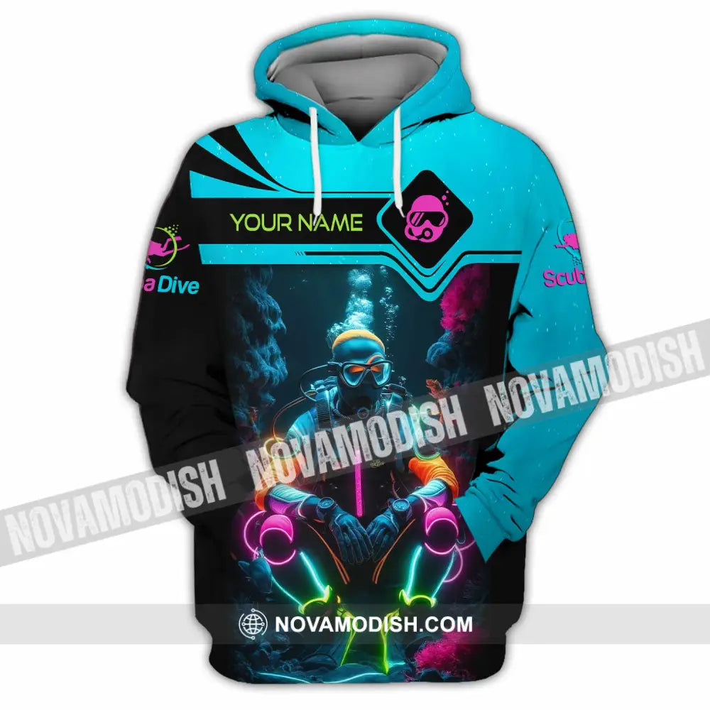 Unisex Shirt - Custom Text Shirt Scuba Diving Hoodie / S T-shirt