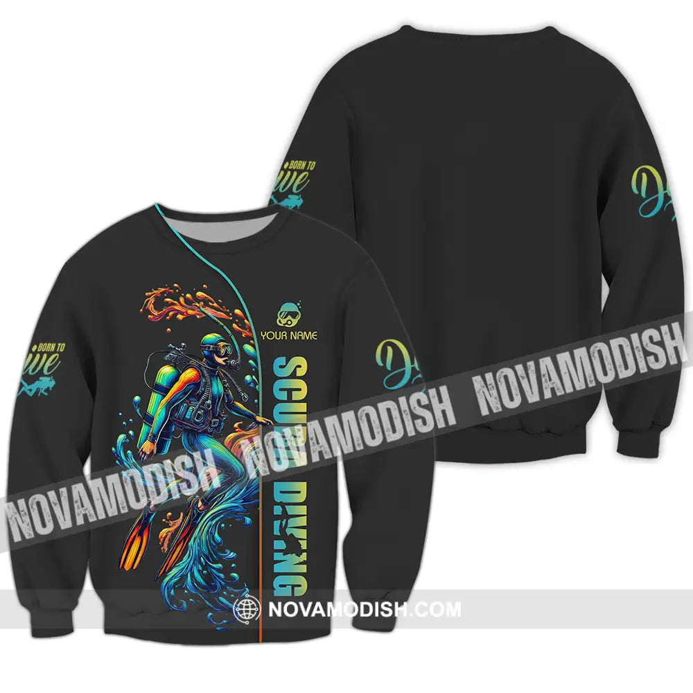Unisex Shirt - Custom Text Shirt Scuba Diving Long Sleeve / S T-shirt
