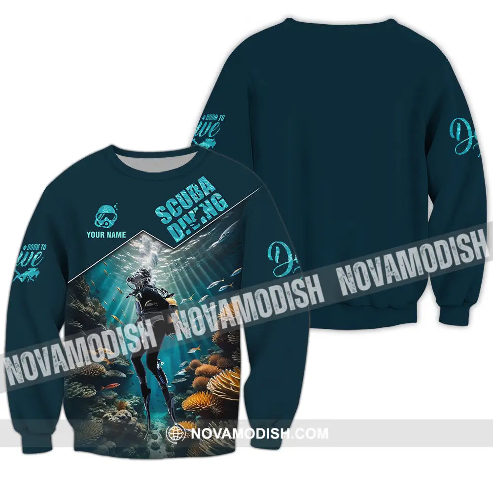 Unisex Shirt - Custom Text Shirt Scuba Diving Long Sleeve / S T-shirt
