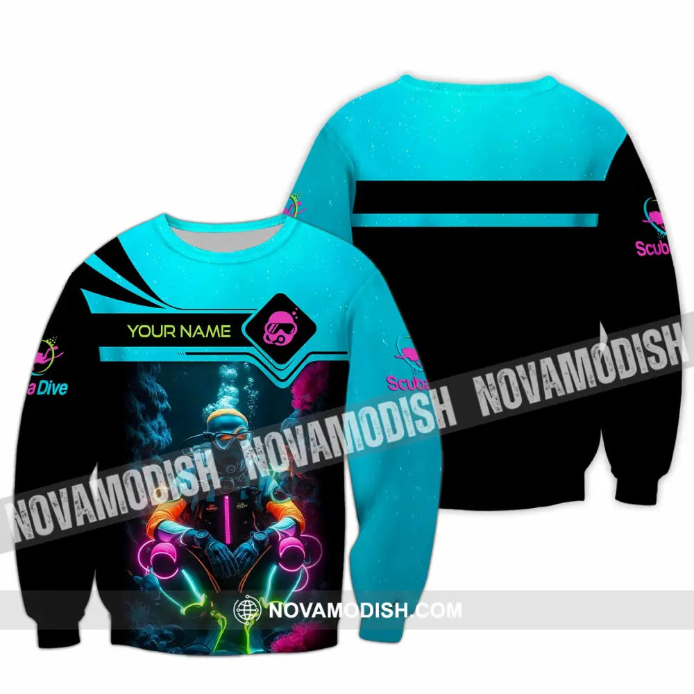 Unisex Shirt - Custom Text Shirt Scuba Diving Long Sleeve / S T-shirt