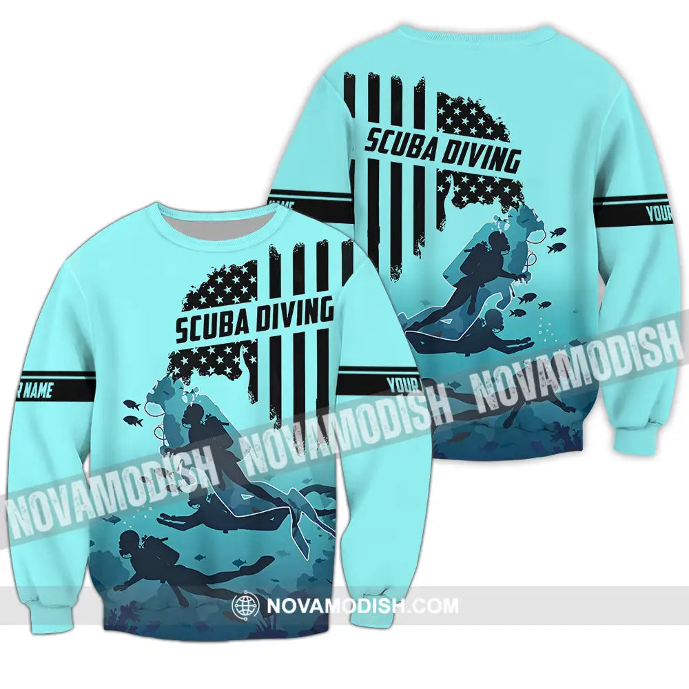 Unisex Shirt - Custom Text Shirt Scuba Diving Long Sleeve / S T-shirt