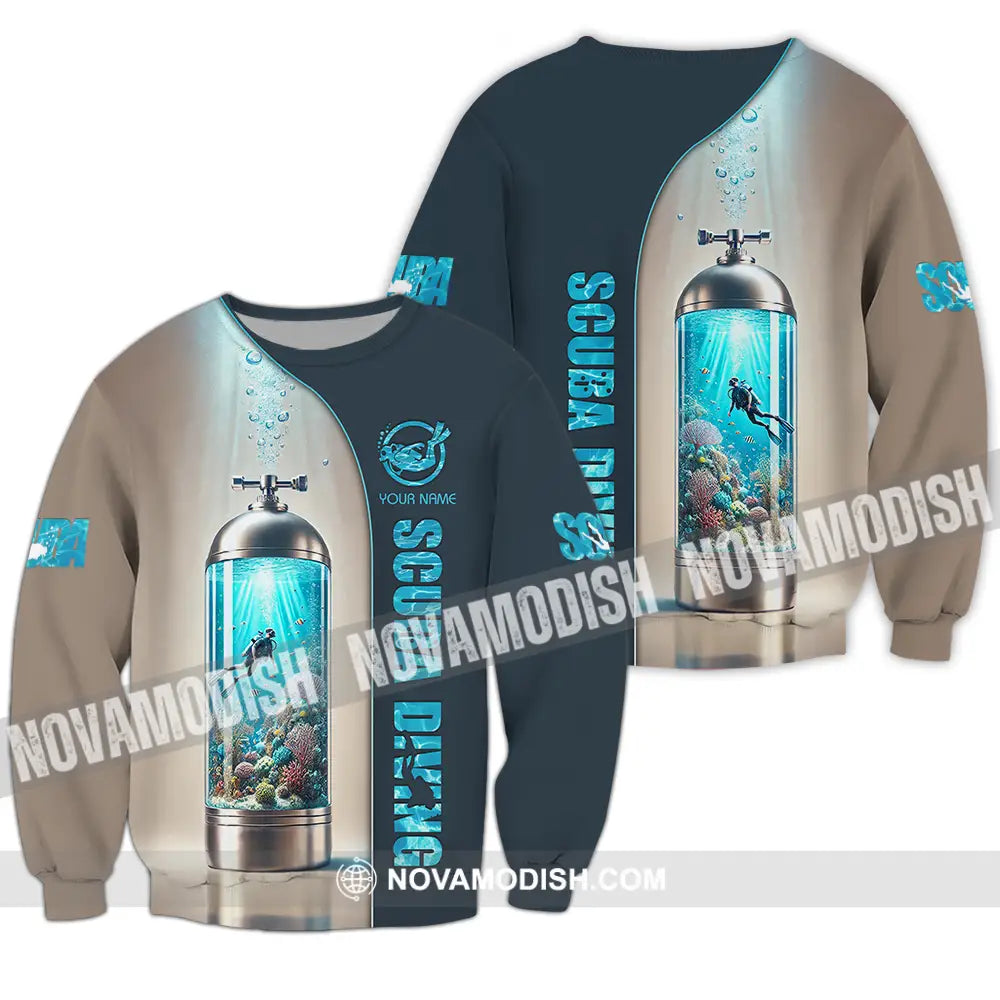 Unisex Shirt - Custom Text Shirt Scuba Diving Long Sleeve / S T-shirt