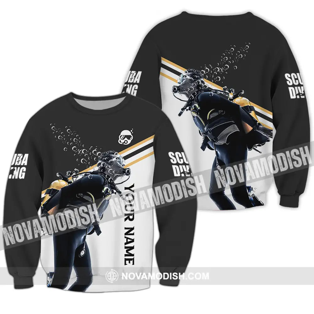 Unisex Shirt - Custom Text Shirt Scuba Diving Long Sleeve / S T-shirt