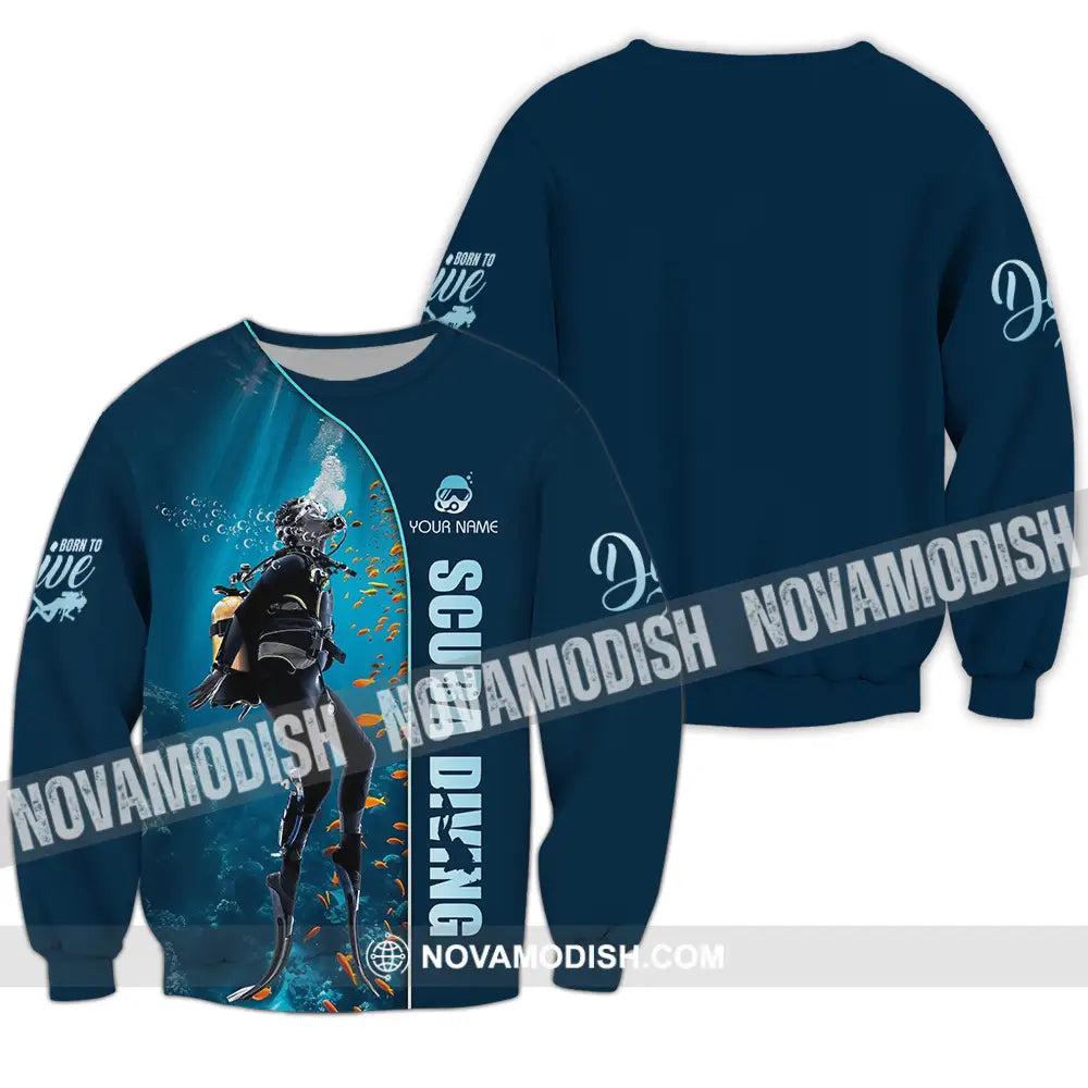 Unisex Shirt - Custom Text Shirt Scuba Diving Long Sleeve / S T-shirt