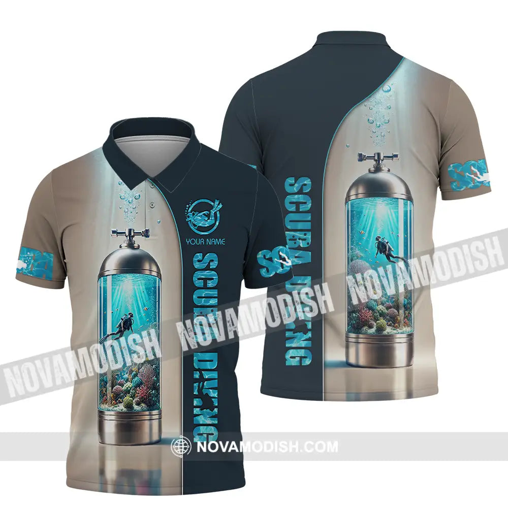 Unisex Shirt - Custom Text Shirt Scuba Diving Polo Shirt / S T-shirt