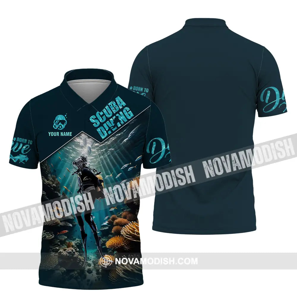 Unisex Shirt - Custom Text Shirt Scuba Diving Polo Shirt / S T-shirt