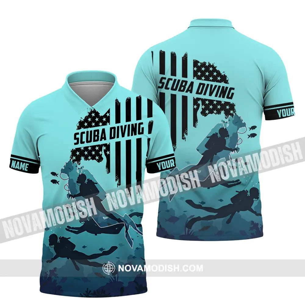 Unisex Shirt - Custom Text Shirt Scuba Diving Polo Shirt / S T-shirt