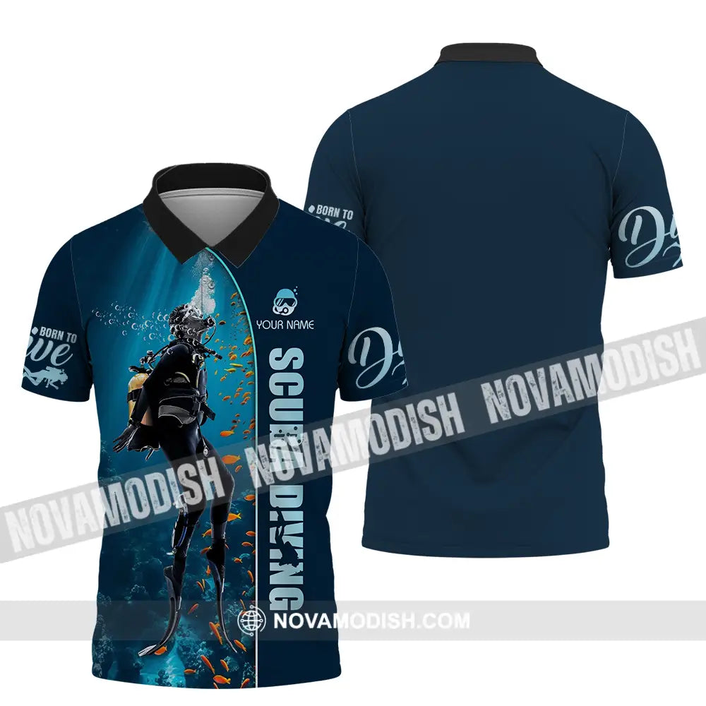 Unisex Shirt - Custom Text Shirt Scuba Diving Polo Shirt / S T-shirt