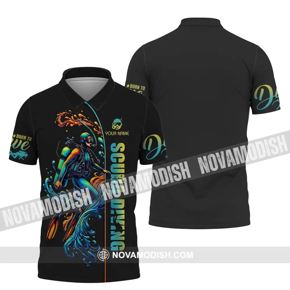 Unisex Shirt - Custom Text Shirt Scuba Diving Polo Shirt / S T-shirt