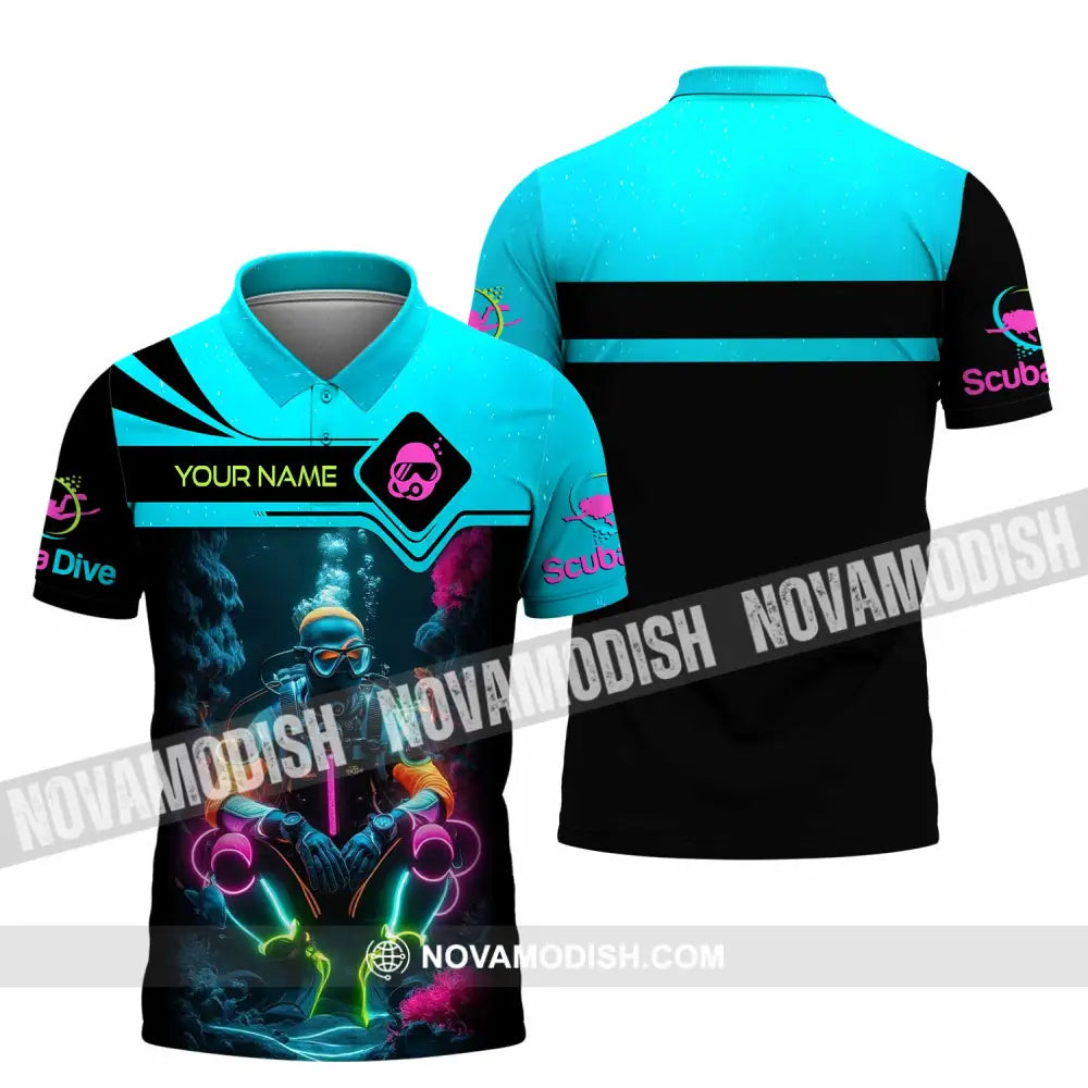 Unisex Shirt - Custom Text Shirt Scuba Diving Polo Shirt / S T-shirt