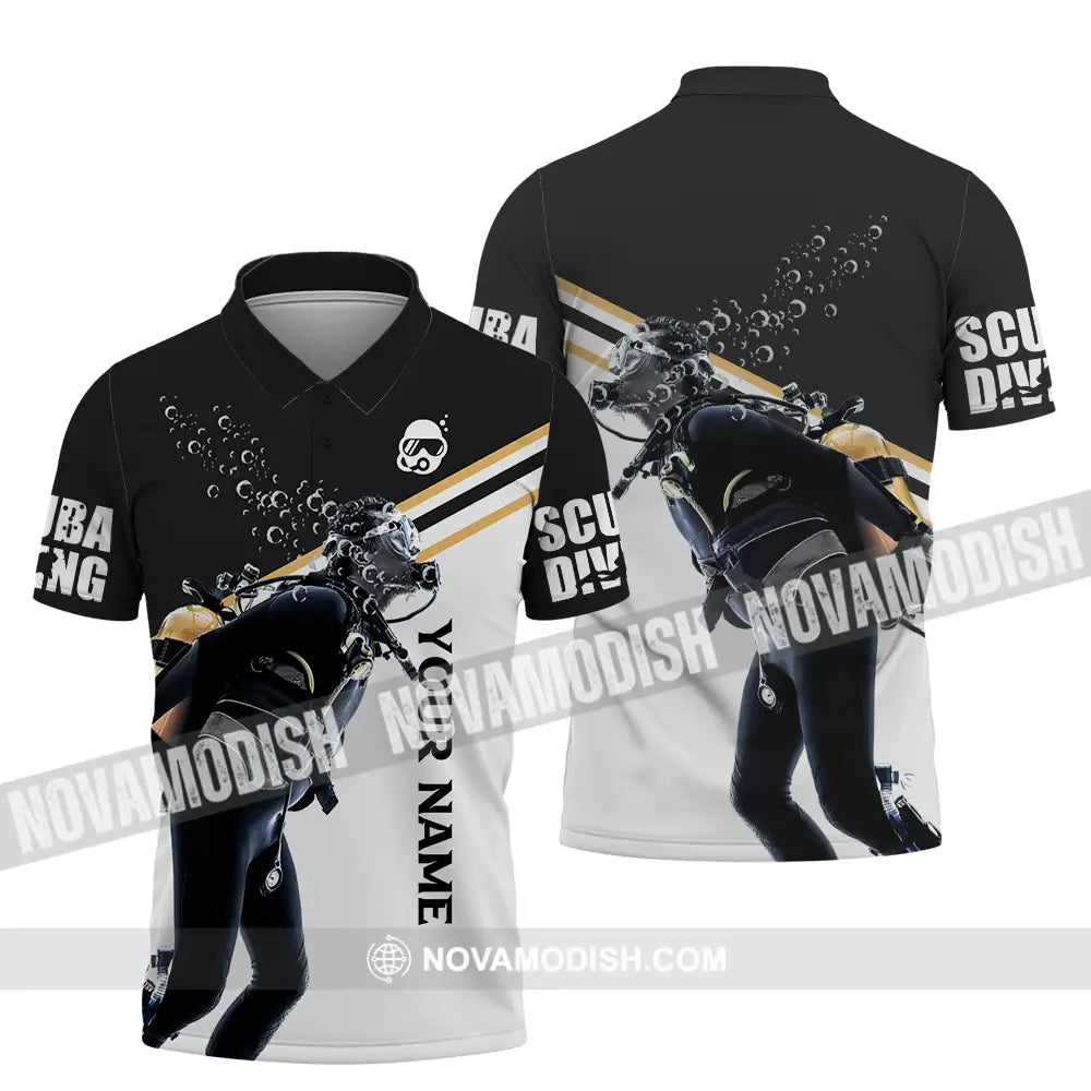 Unisex Shirt - Custom Text Shirt Scuba Diving Polo Shirt / S T-shirt