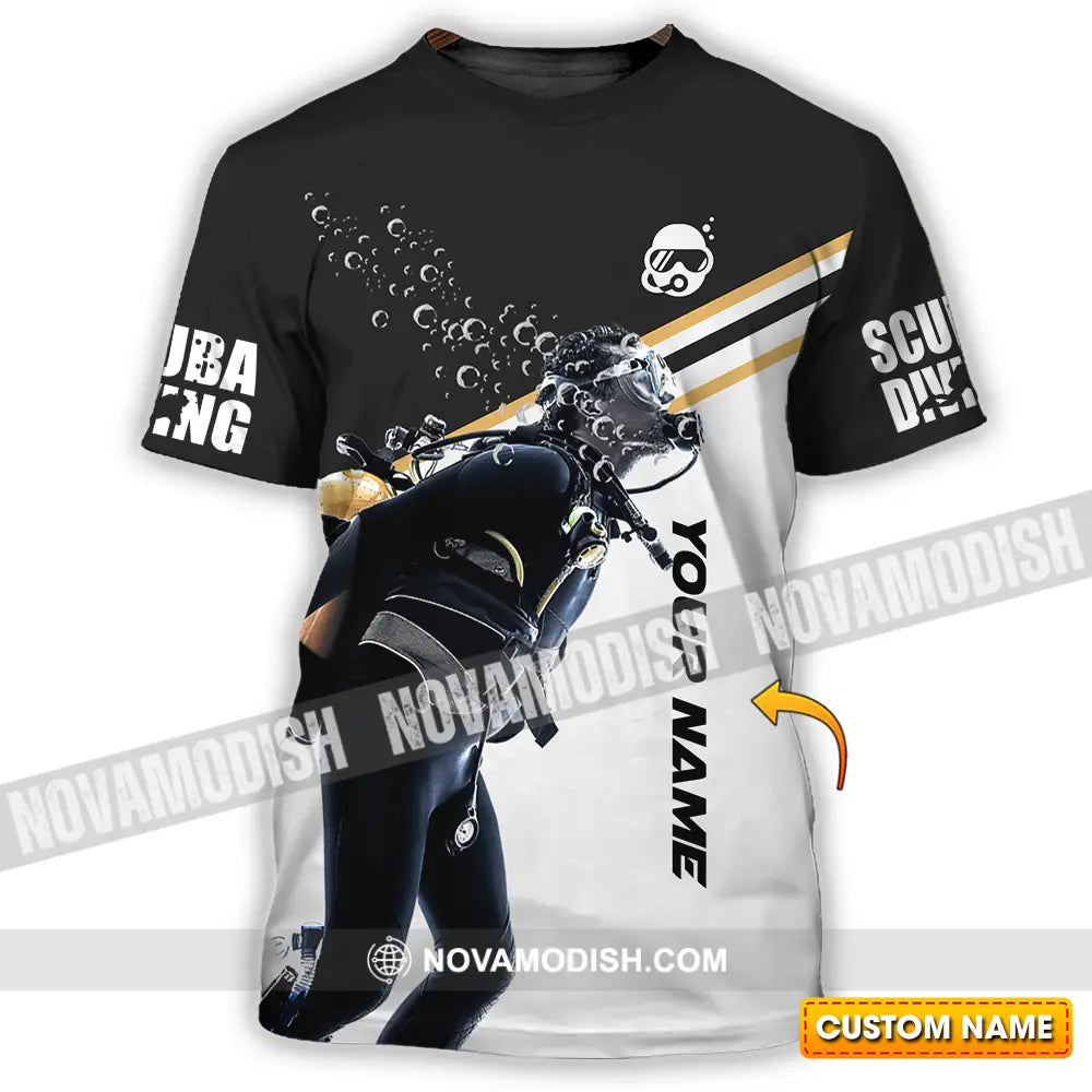Unisex Shirt - Custom Text Shirt Scuba Diving T-shirt