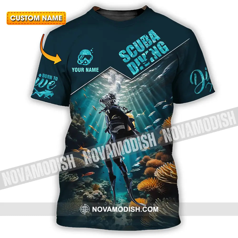 Unisex Shirt - Custom Text Shirt Scuba Diving T-shirt