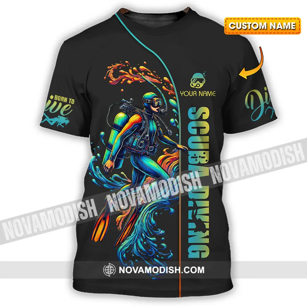 Unisex Shirt - Custom Text Shirt Scuba Diving T-shirt