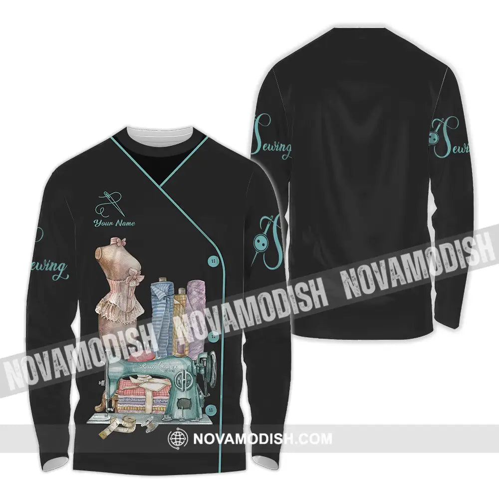 Unisex Shirt - Custom Text Shirt Sewing Shirt Long Sleeve Shirt / S T-shirt