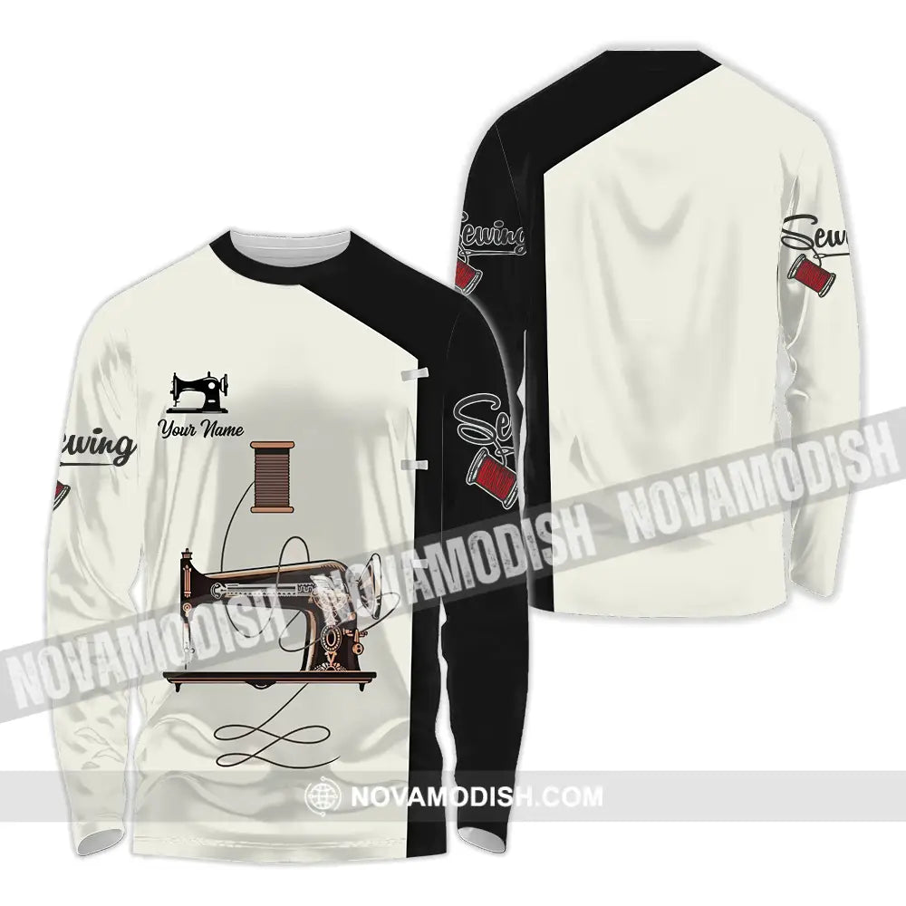 Unisex Shirt - Custom Text Shirt Sewing Shirt Long Sleeve Shirt / S T-shirt