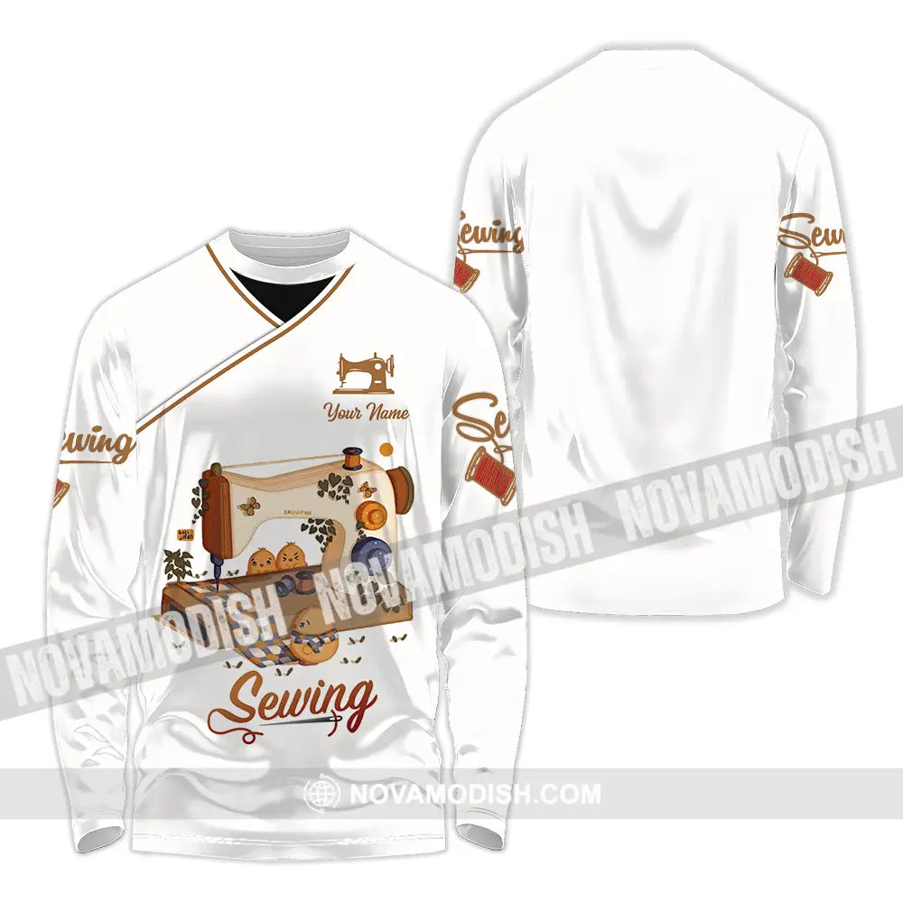 Unisex Shirt - Custom Text Shirt Sewing Shirt Long Sleeve Shirt / S T-shirt