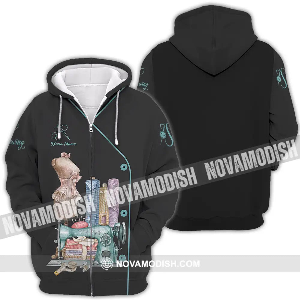 Unisex Shirt - Custom Text Shirt Sewing Shirt Zipper Hoodie / S T-shirt
