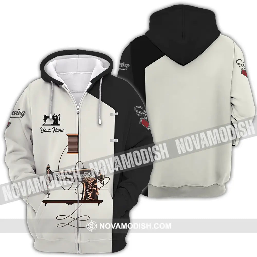 Unisex Shirt - Custom Text Shirt Sewing Shirt Zipper Hoodie / S T-shirt