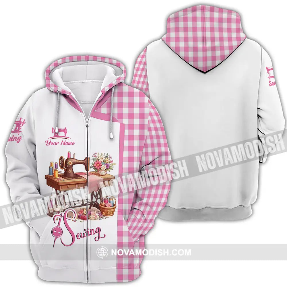 Unisex Shirt - Custom Text Shirt Sewing Shirt Zipper Hoodie / S T-shirt