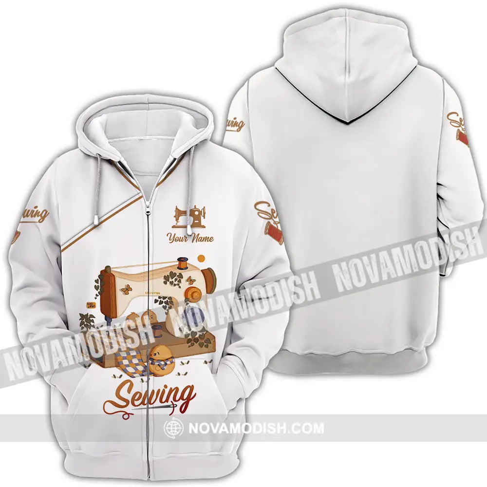 Unisex Shirt - Custom Text Shirt Sewing Shirt Zipper Hoodie / S T-shirt