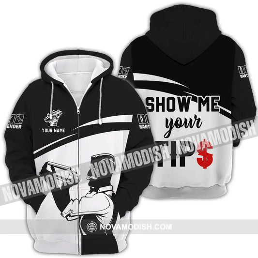 Unisex Shirt - Custom Text Shirt Show Me Your Tips Shirt Zipper Hoodie / S T-shirt