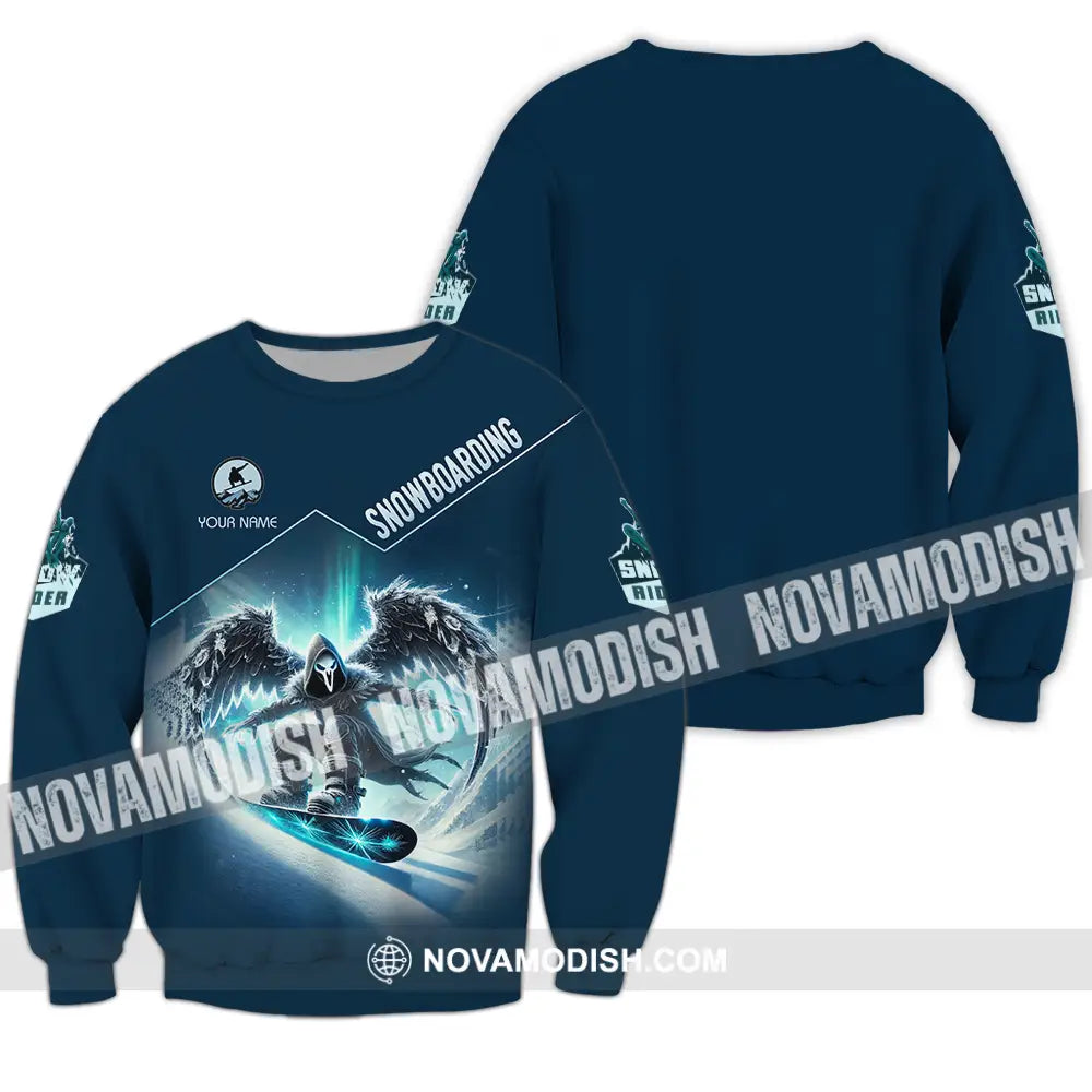 Unisex Shirt - Custom Text Snow Boarding Long Sleeve / S T-Shirt