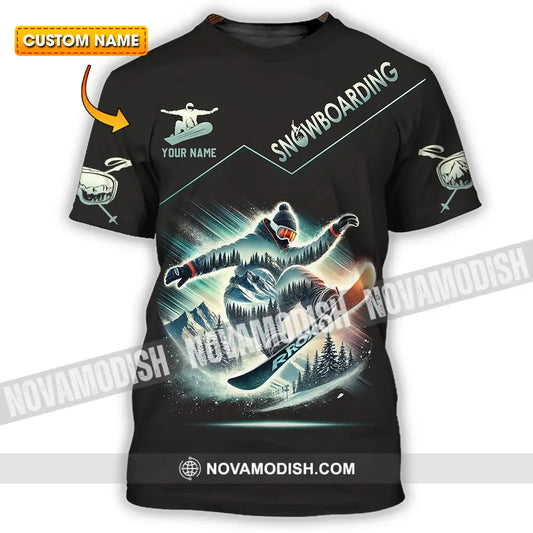 Unisex Shirt - Custom Text Snow Boarding T-Shirt