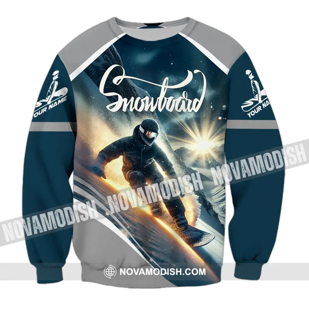 Unisex Shirt - Custom Text Snowboard Long Sleeve / S T-Shirt