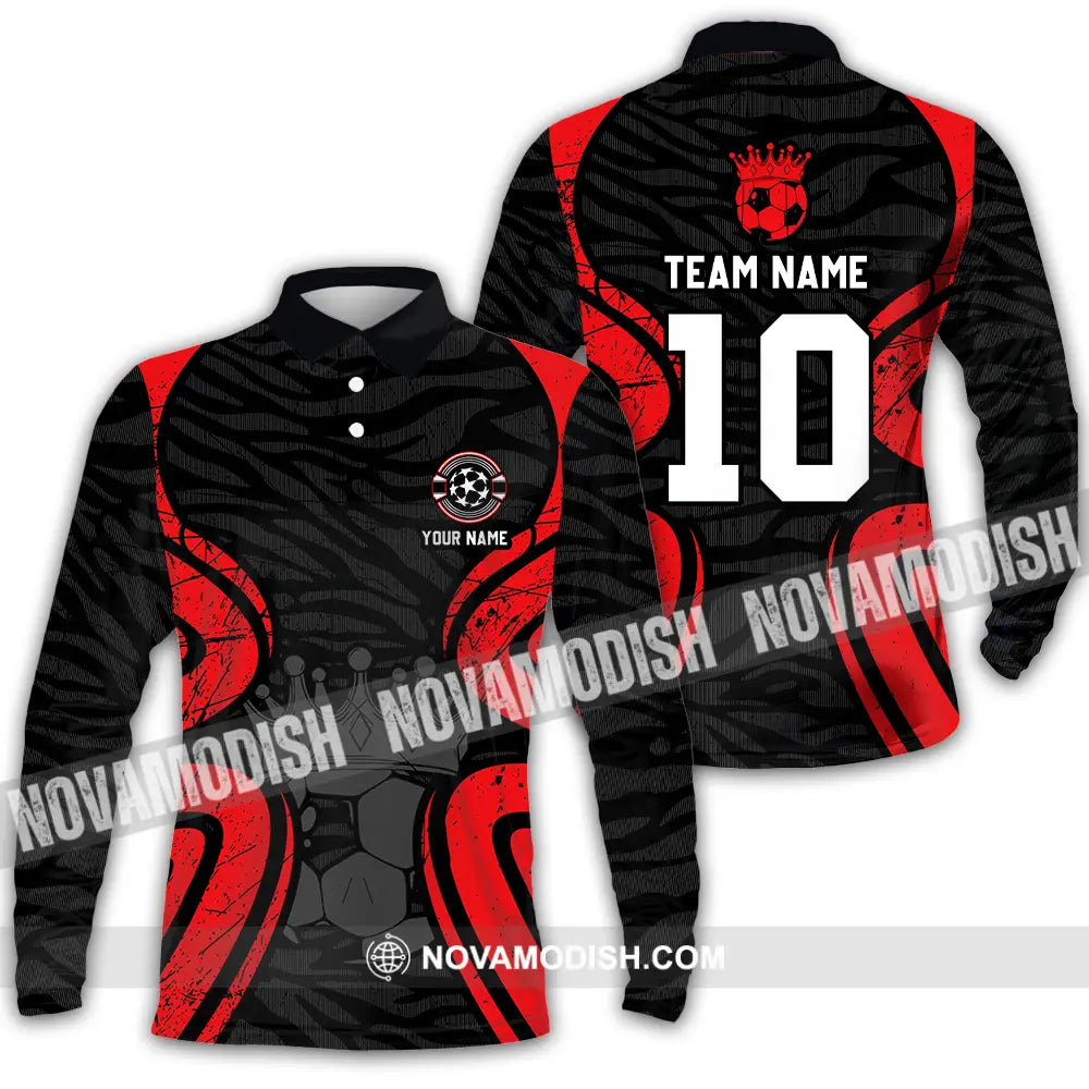 Unisex Shirt - Custom Text Shirt Soccer Shirt Long Sleeve Polo / S T-shirt