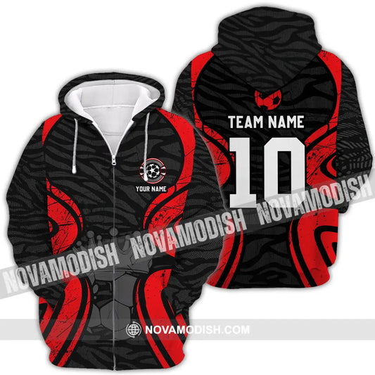 Unisex Shirt - Custom Text Shirt Soccer Shirt Zipper Hoodie / S T-shirt
