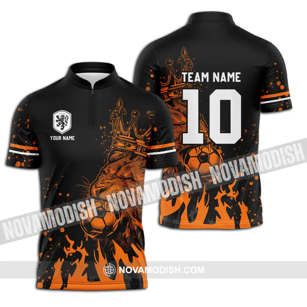 Unisex Shirt - Custom Text Shirt Soccer Shirt Zipper Polo Shirt / S T-shirt