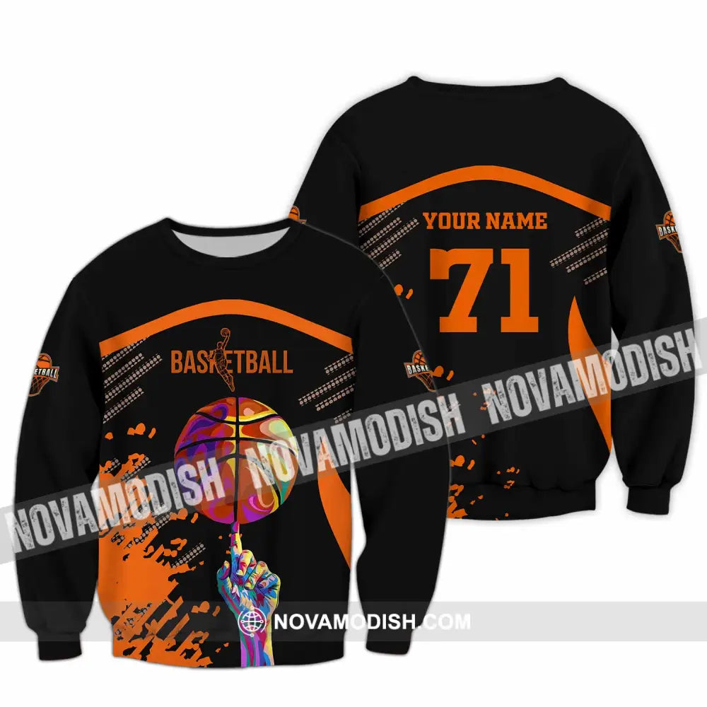 Unisex Shirt - Custom Text Sport Basketball Long Sleeve / S T-Shirt
