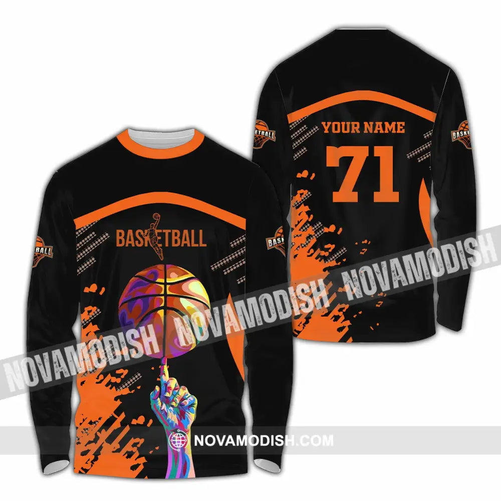 Unisex Shirt - Custom Text Sport Basketball Long Sleeve / S T-Shirt