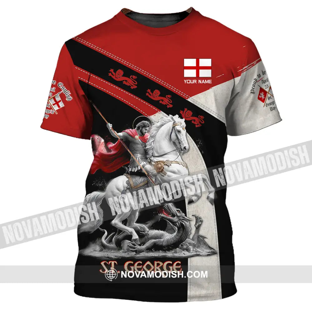 Unisex Shirt - Custom Text Shirt ST.George Templar Knight England Shirt T-Shirt / S T-shirt