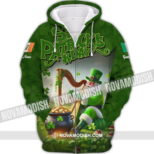 Unisex Shirt - Custom Text St.patrick’s Day Zipper Hoodie / S T-Shirt