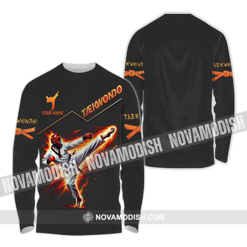 Unisex Shirt - Custom Text Shirt Taekwondo Long Sleeve Shirt / S T-shirt
