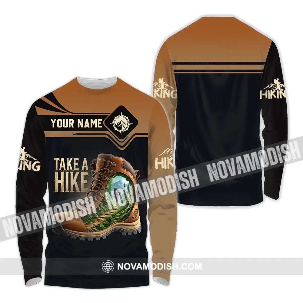 Unisex Shirt - Custom Text Shirt Take A Hike Long Sleeve Shirt / S T-shirt