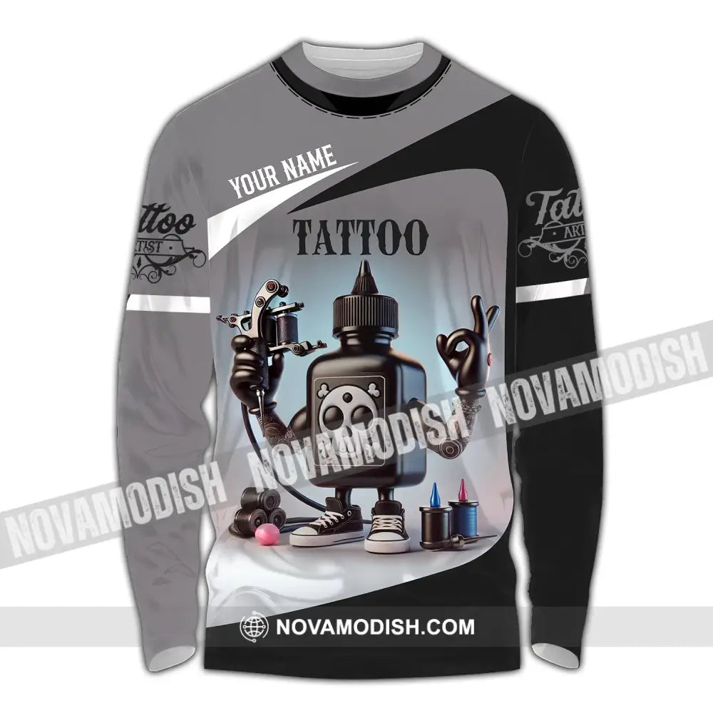 Unisex Shirt - Custom Text Tattoo Long Sleeve / S T-Shirt