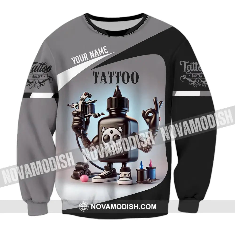 Unisex Shirt - Custom Text Tattoo Long Sleeve / S T-Shirt
