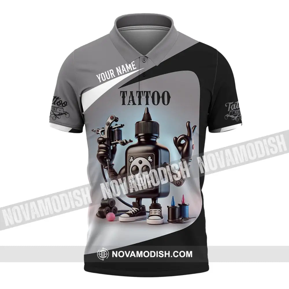 Unisex Shirt - Custom Text Tattoo Polo / S T-Shirt